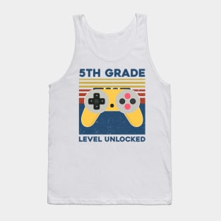 Kids 5th Grade Level Unlocked Back To School Video Gamer Tank Top